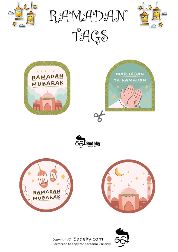 Free Ramadan Mubarak gift tags Printable